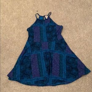 Patterned blue and purple dress
